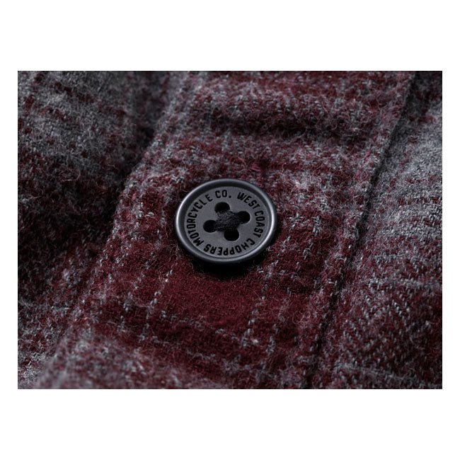WCC Rigid Flannel shirt burgundy/grey
