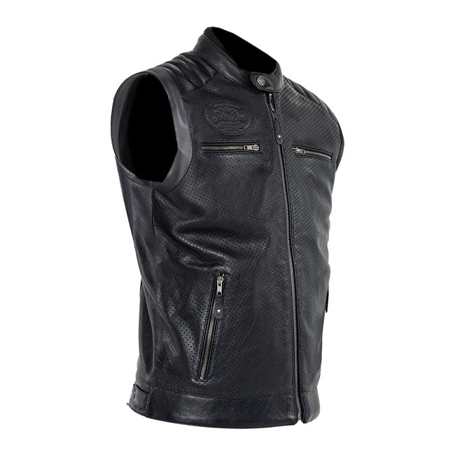*5 WORKING DAYS EXTRA TRANSIT TIME* John Doe Storm Leather vest black - 2