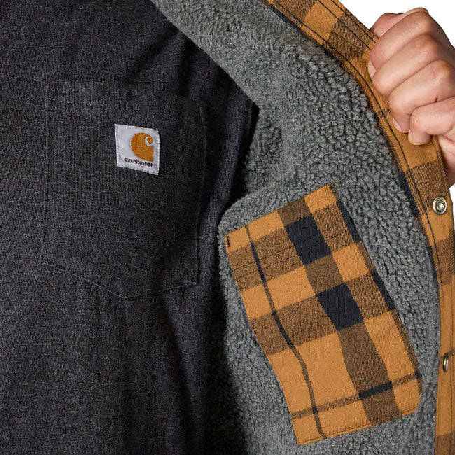 Carhartt Flannel Sherpa-Lined shirt carhartt® brown