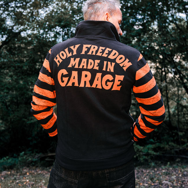 Holy Freedom Garage zip sweatshirt orange/black