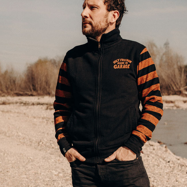 Holy Freedom Garage zip sweatshirt orange/black