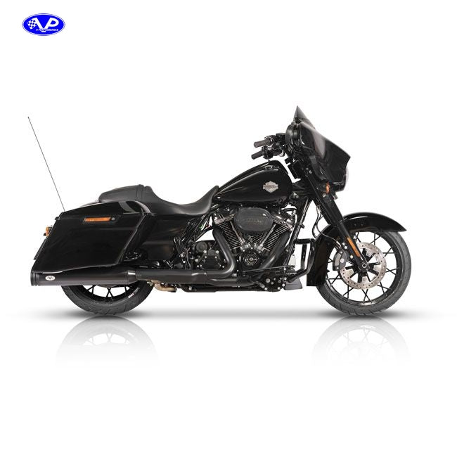 V Performance, 114mm Double Ring slip-on mufflers. Black Cer