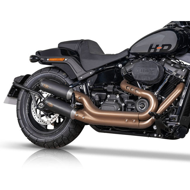 V Performance, ''Tracker'' slip-on muffler set Fat Bob. Black