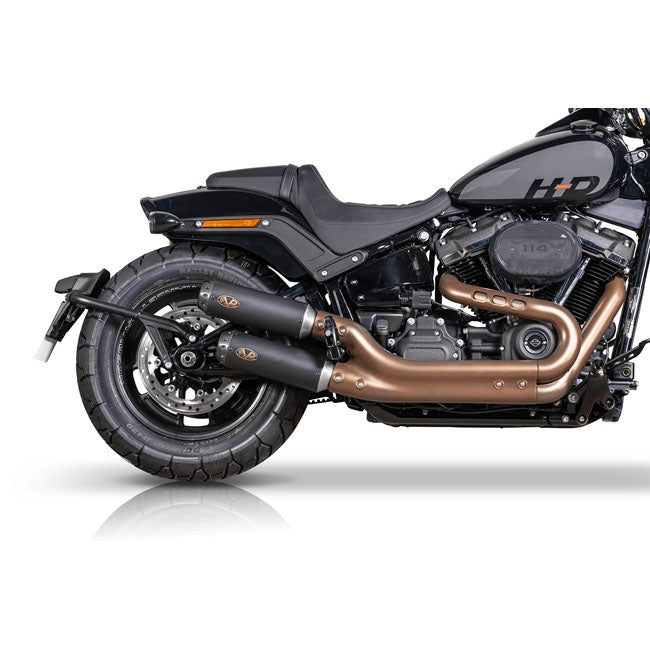 V Performance, ''Tracker'' slip-on muffler set Fat Bob. Black
