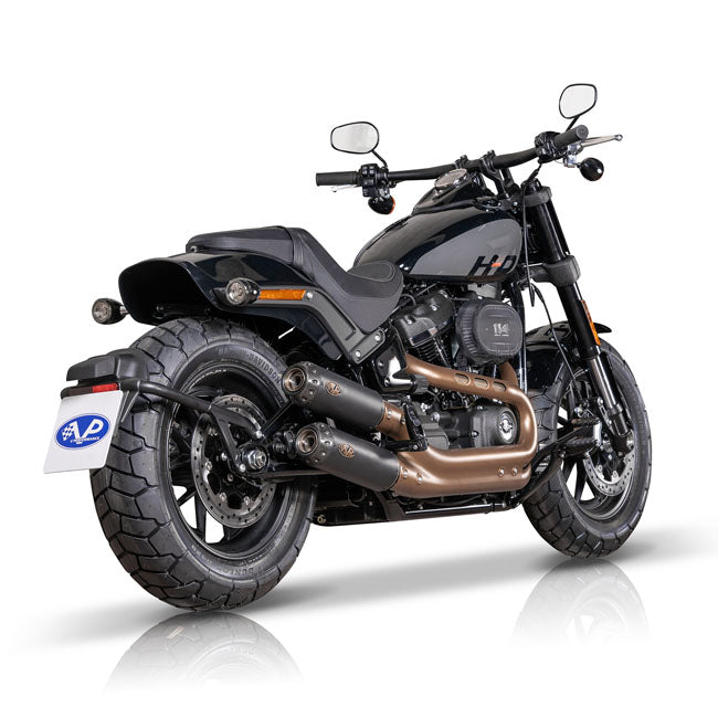 V Performance, ''Tracker'' slip-on muffler set Fat Bob. Black
