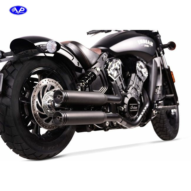 V Performance, Double Ring 80mm slip-on muffler set. Black
