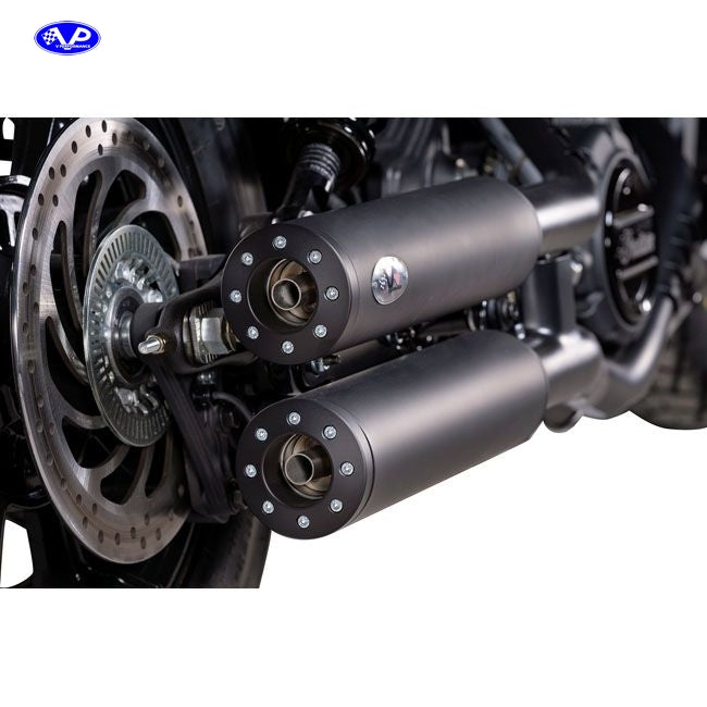 V Performance, Chubby 90mm slip-on muffler set. Black