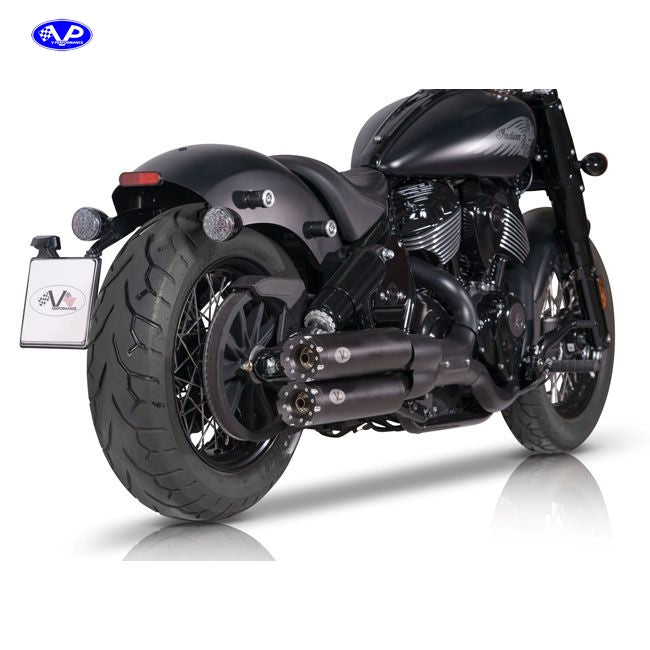 V Performance Twin Slip-on muffler set Revolver. Black