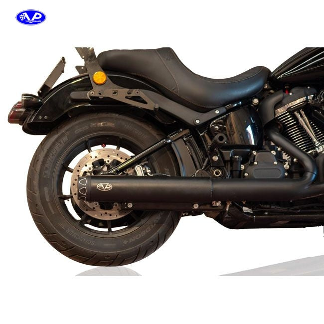 V performance, 2-1 slip-on muffler. Rebel series. Black