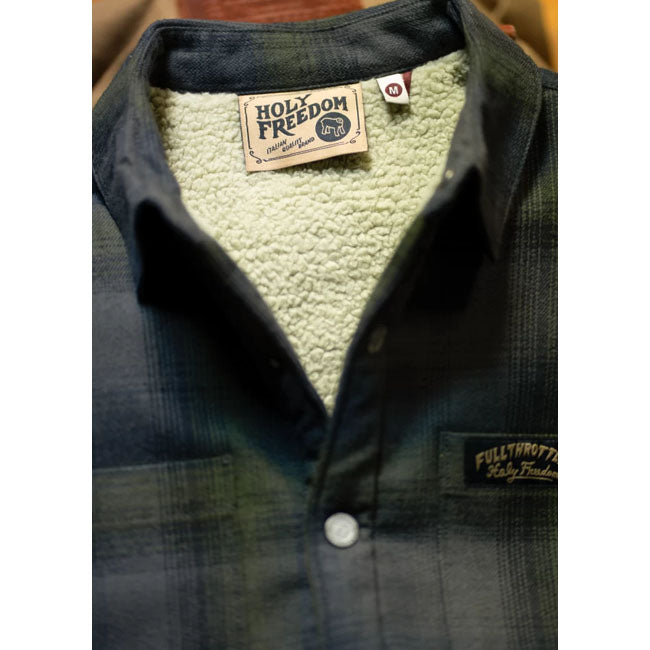 Holy Freedom Bear lined shirt gray