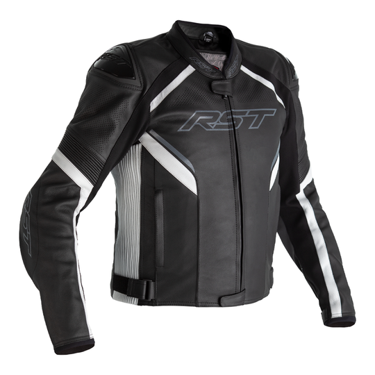 RST Sabre Airbag Jacket Leather - Black/White Size XS - Main