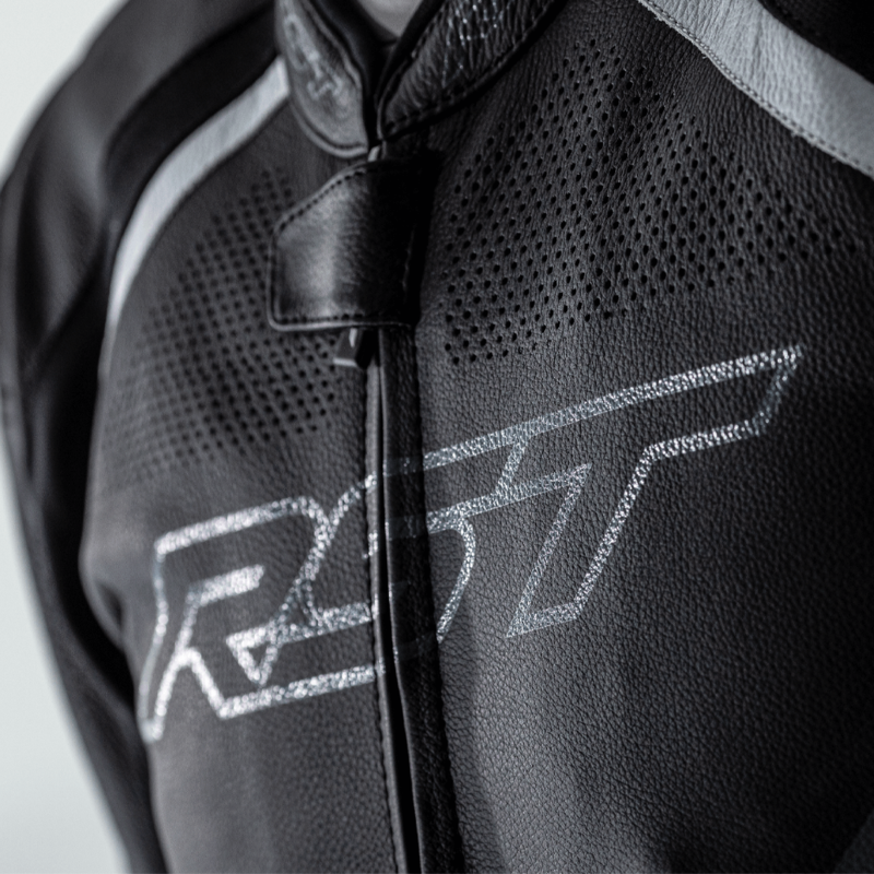 RST Sabre Airbag Jacket Leather - Black/White Size XS - Extra