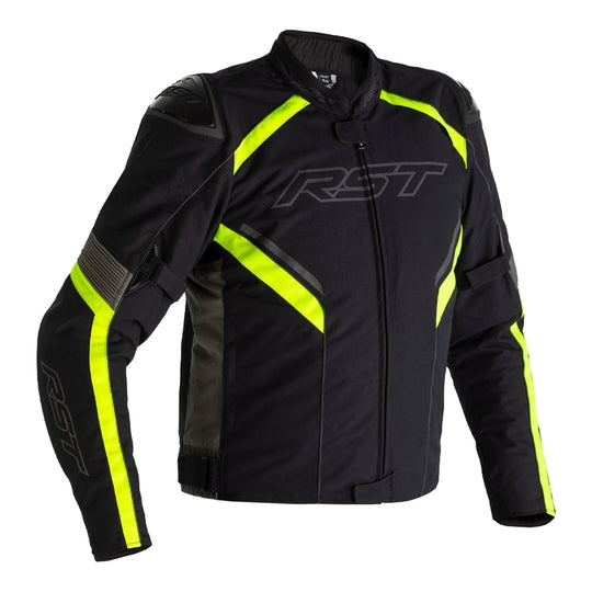 RST Sabre Airbag Jacket Textile - Black/Grey/Neon Yellow Size M - Main