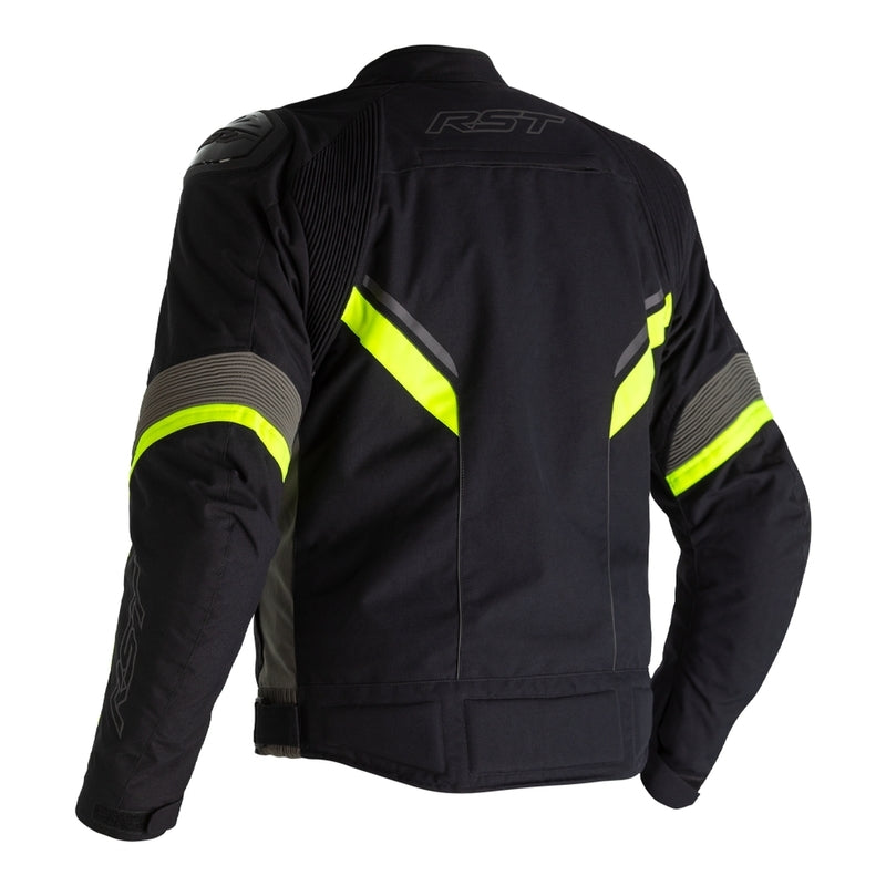 RST Sabre Airbag Jacket Textile - Black/Grey/Neon Yellow Size M - Extra