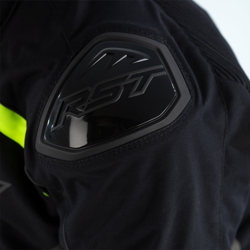 RST Sabre Airbag Jacket Textile - Black/Grey/Neon Yellow Size M - Extra