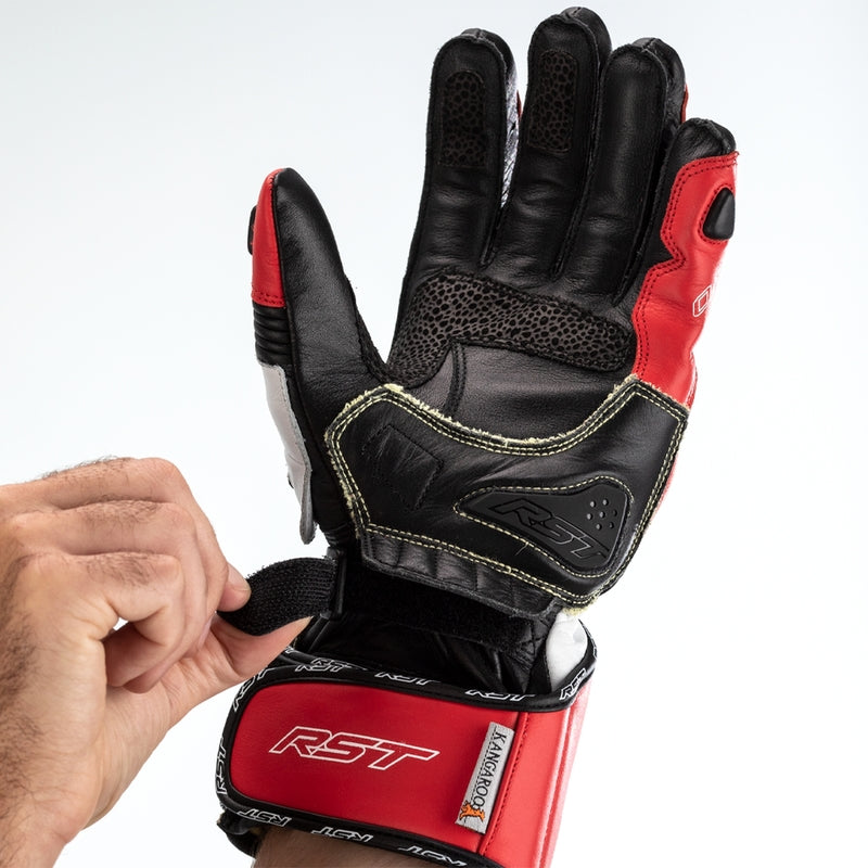 RST TracTech Evo 4 Leather Gloves - Red/White/Black Size S - Extra