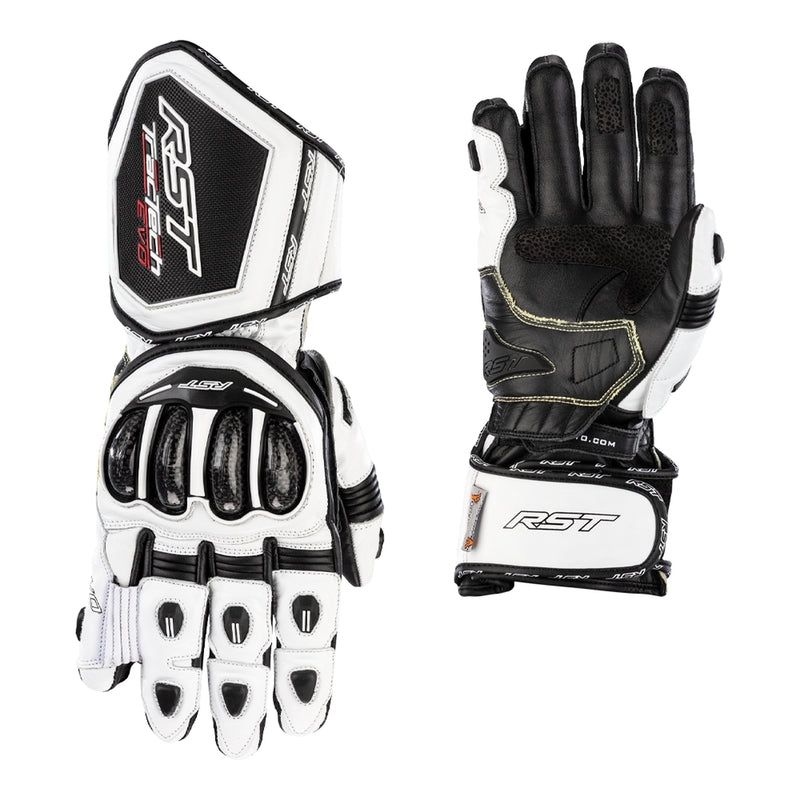 RST TracTech Evo 4 Leather Gloves - White/Black Size XS - Extra