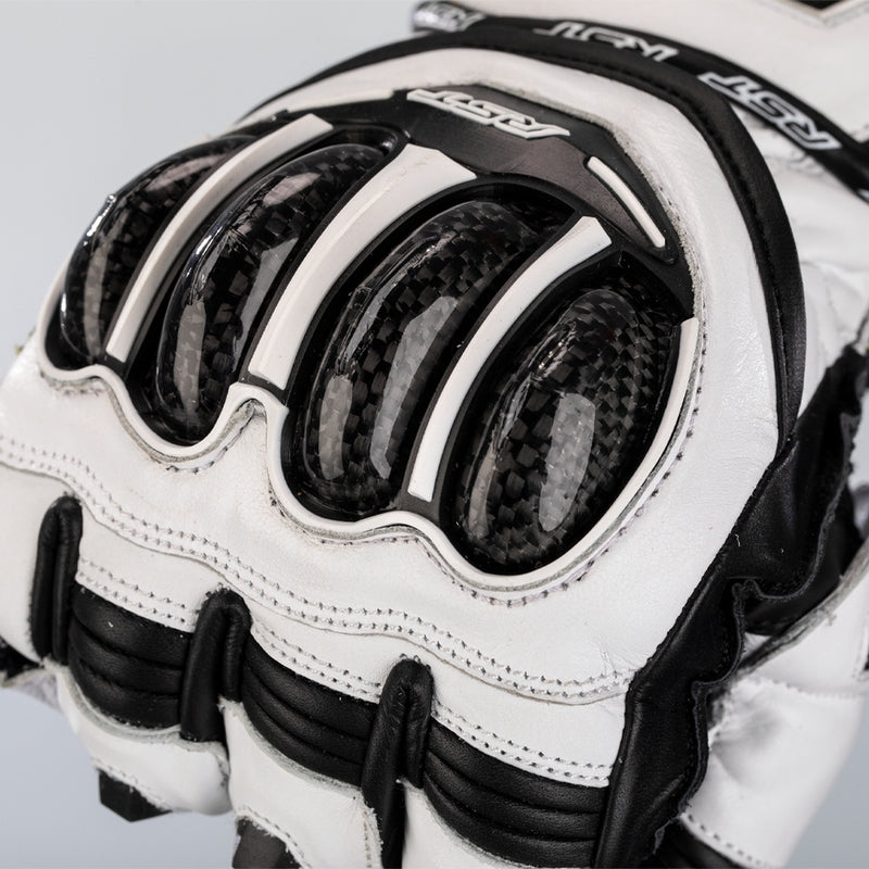 RST TracTech Evo 4 Leather Gloves - White/Black Size XS - Extra