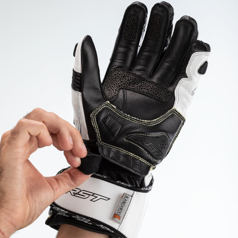 RST TracTech Evo 4 Leather Gloves - White/Black Size XS - Extra