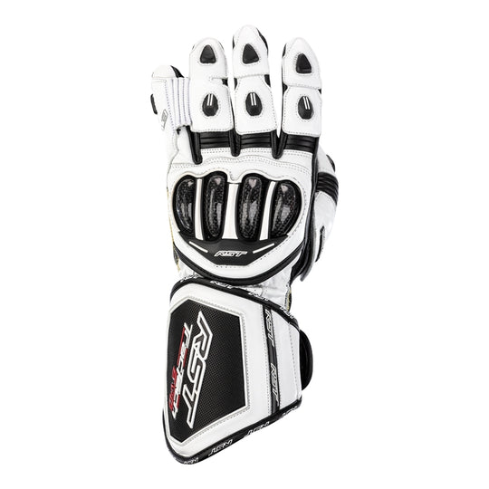 RST TracTech Evo 4 Leather Gloves - White/Black Size S - Main