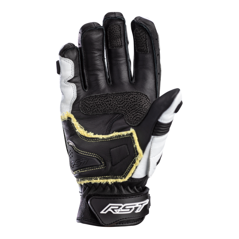 RST TracTech Evo 4 Short Leather Gloves White/Black Size XS - Extra