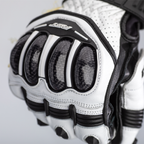RST TracTech Evo 4 Short Leather Gloves White/Black Size XS - Extra