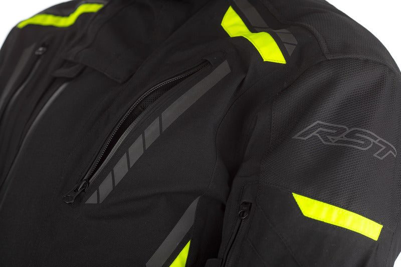 RST Pathfinder Jacket Textile - Black/Neon Yellow Size L - Main