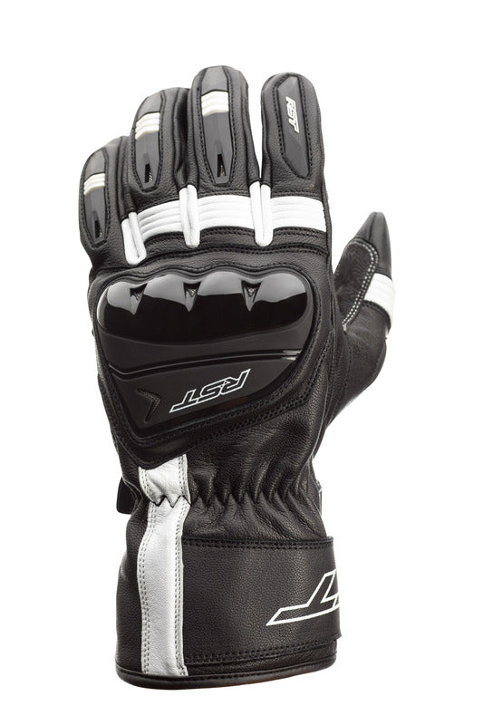 RST Pilot CE Gloves Leather - Black/White Size S - Main