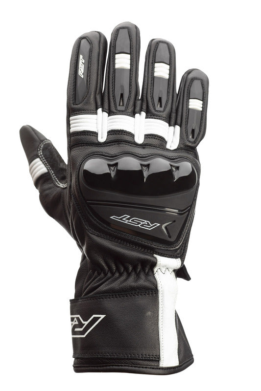 RST Pilot CE Gloves Leather - Black/White Size S - Extra