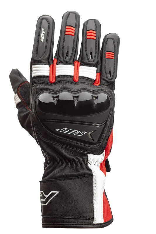 RST Pilot CE Gloves Leather - Black/Red/White Size S - Main
