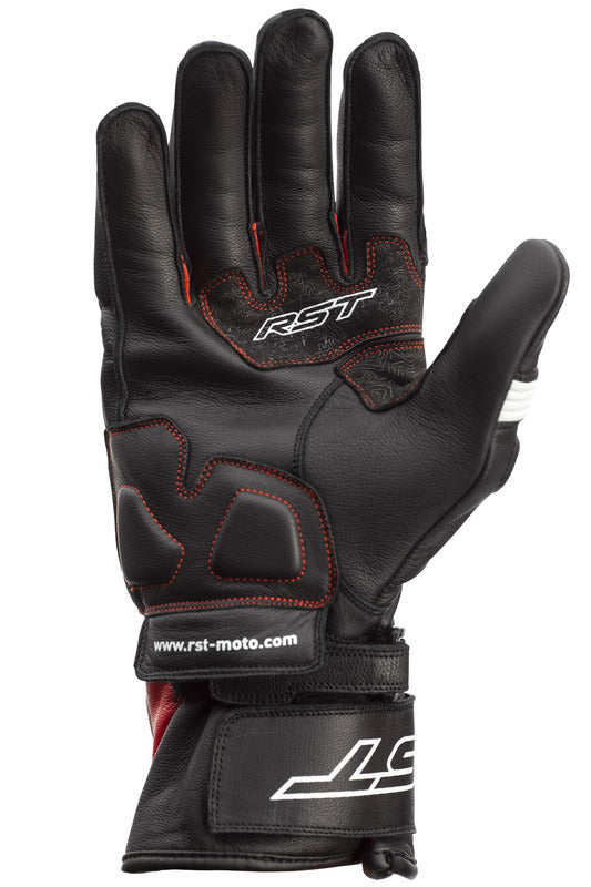 RST Pilot CE Gloves Leather - Black/Red/White Size S - Extra