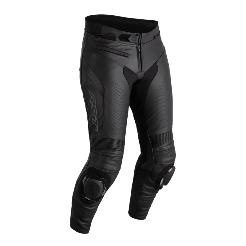 RST Sabre CE Leather Pants - Black/Black Size 4XL Short Leg - Main