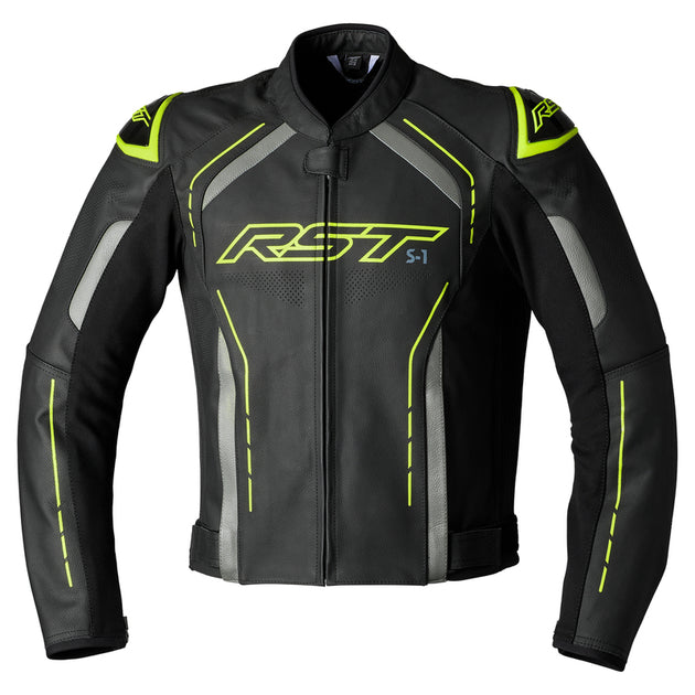 RST S1  Leather Jacket Men - Neon Yellow - Main