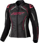 RST Ladies S1 CE Leather Jacket - Black/Neon Pink Size L - Main