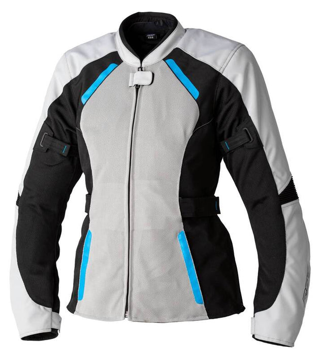 RST Ladies Ava Mesh CE Textile Jacket - Silver/Black/Blue Size XS - Main