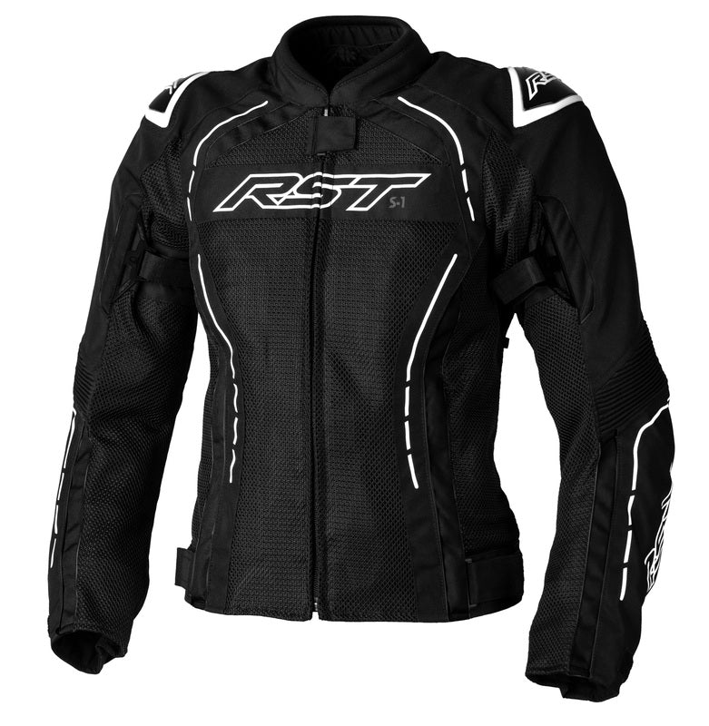 RST Ladies S1 Mesh CE Textile Jacket - Black/White Size XS - Extra