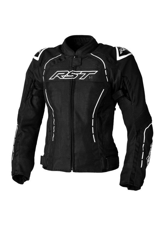 RST Ladies S1 Mesh CE Textile Jacket - Black/White Size M - Main