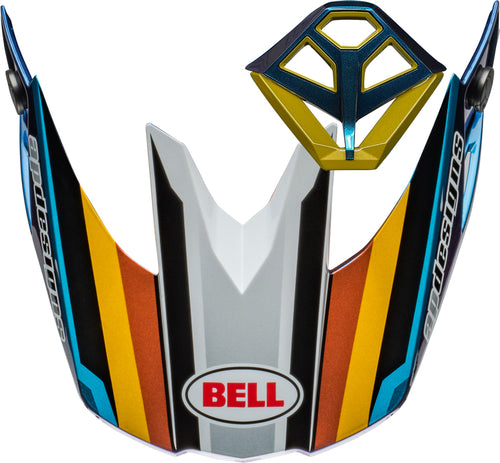 BELL Moto-10 Spherical Peak and Mouthpiece Kit - Tomac Replica 24 Gloss White/Gold - Main