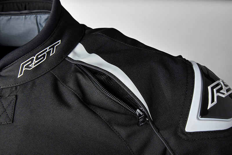 RST TracTech Evo 5 CE Jacket Textile - Black/White/Black - Extra