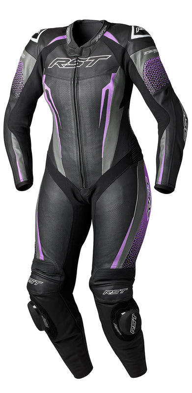 RST Suit TracTech Evo 5 Ladies Leather Suit - Black/Fuchsia/Grey - Main