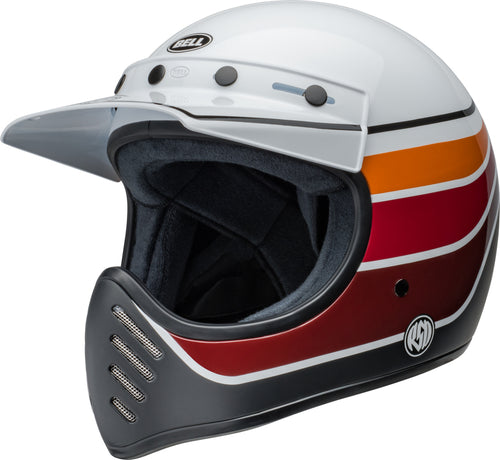 BELL Moto-3 Helmet - RSD Saddleback Satin/Gloss White/Black - Extra