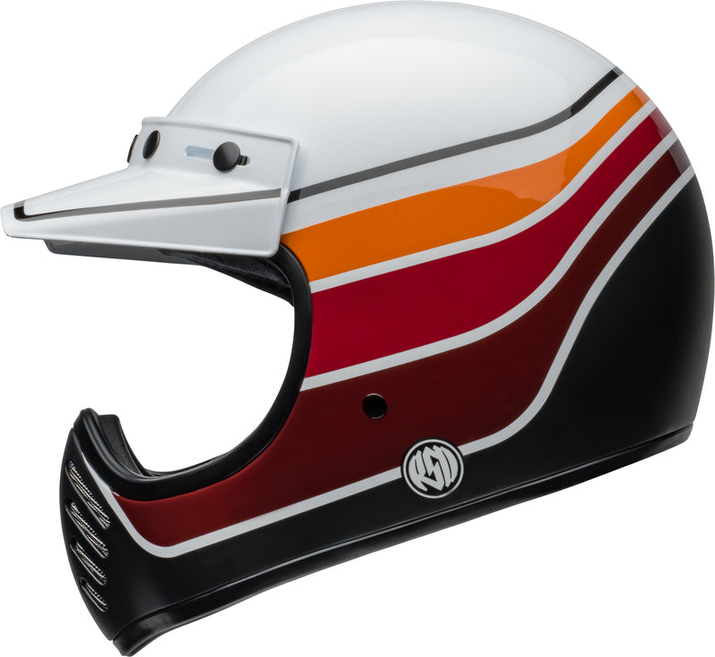 BELL Moto-3 Helmet - RSD Saddleback Satin/Gloss White/Black - Extra