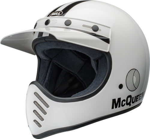 BELL Moto-3 Helmet - Steve McQueen Gloss White/Black - Extra