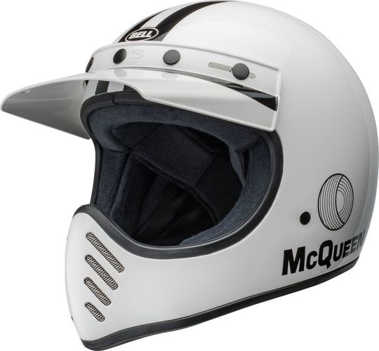 BELL Moto-3 Helmet - Steve McQueen Gloss White/Black - Main