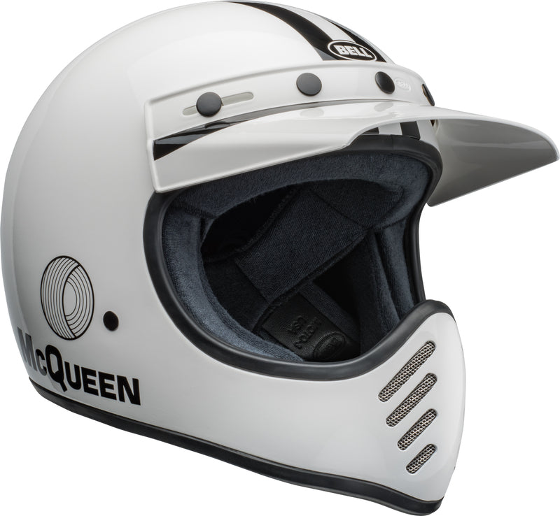 BELL Moto-3 Helmet - Steve McQueen Gloss White/Black - Extra