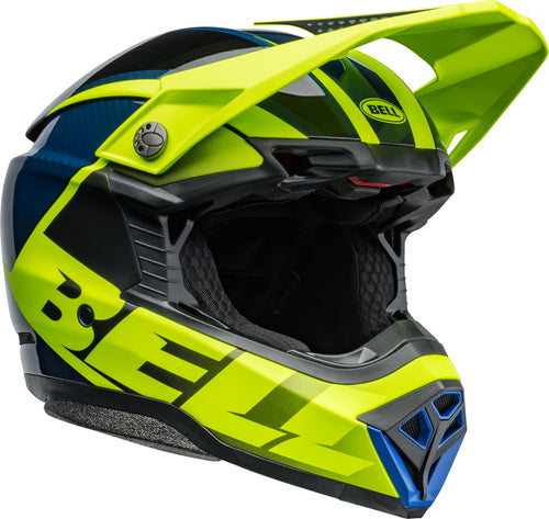 BELL Moto-10 Spherical Helmet - Sliced Matte/Gloss Retina/Blue - Extra