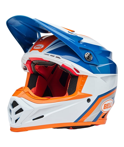 BELL Moto-9S Flex Helmet - Merchant Gloss Orange/Blue - Extra