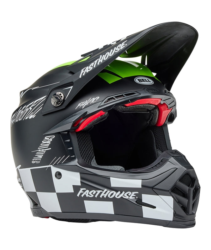 BELL Moto-9S Flex Helmet - Fasthouse Smoke Bomb Matte Gloss Black/HiViz Yellow - Extra