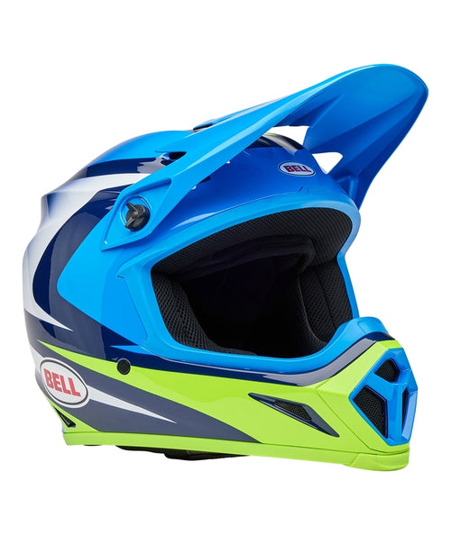BELL MX-9 Mips Helmet - Jackal Gloss Blue/Hi-Viz Yellow - Extra