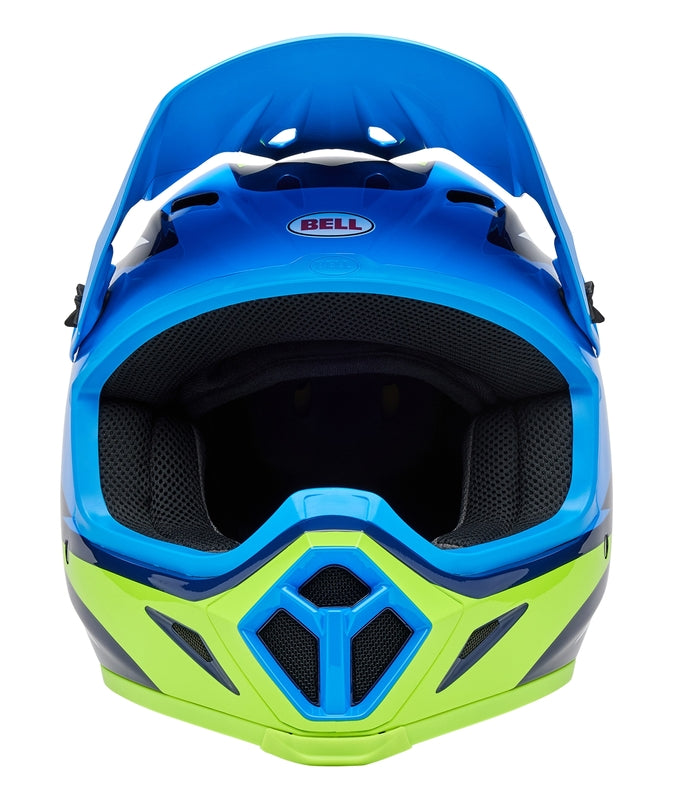 BELL MX-9 Mips Helmet - Jackal Gloss Blue/Hi-Viz Yellow - Extra